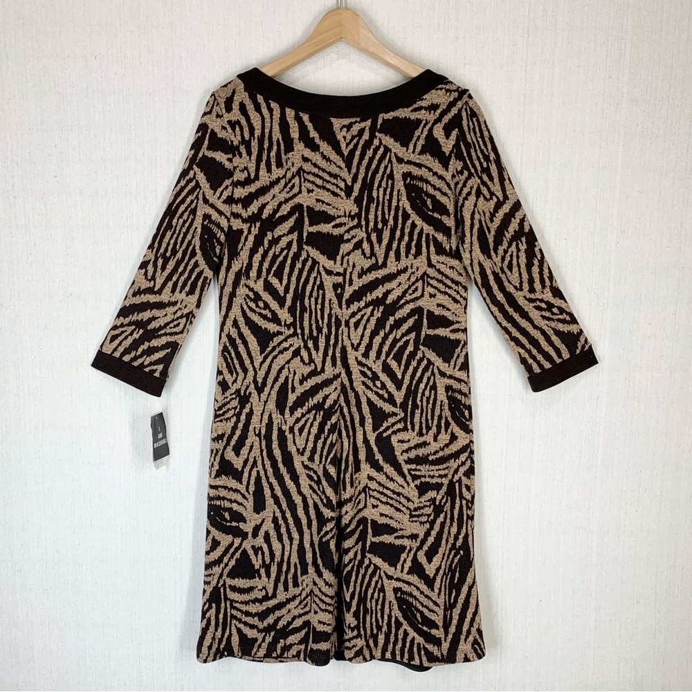 Sandra Darren~NWT~Women's Retro Geometric‎ Print Knit Sweater Midi Dress~Sz 10 - Picture 7 of 15